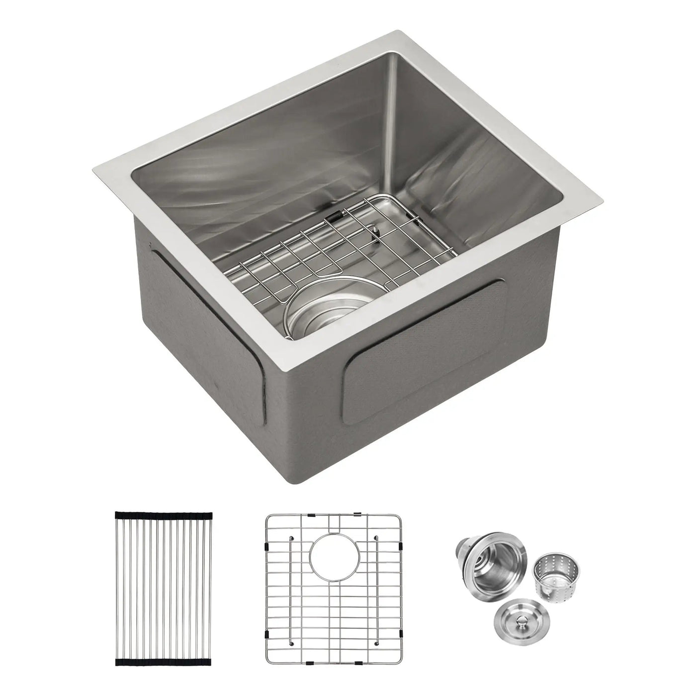 Modern Undermount Stainless Steel Kitchen Sink 16 Gauge, Deep Single Bowl by HouseOfZazla