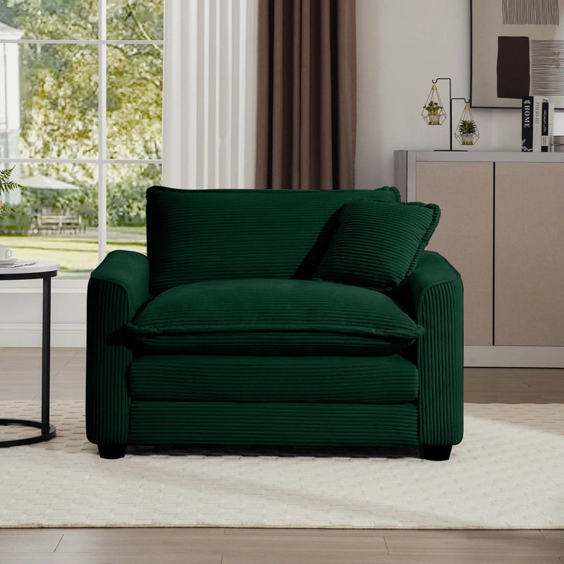 Modern Classic Fabric Single Chair Deep Seat Sofa With Pillow by Unique Piece Furniture