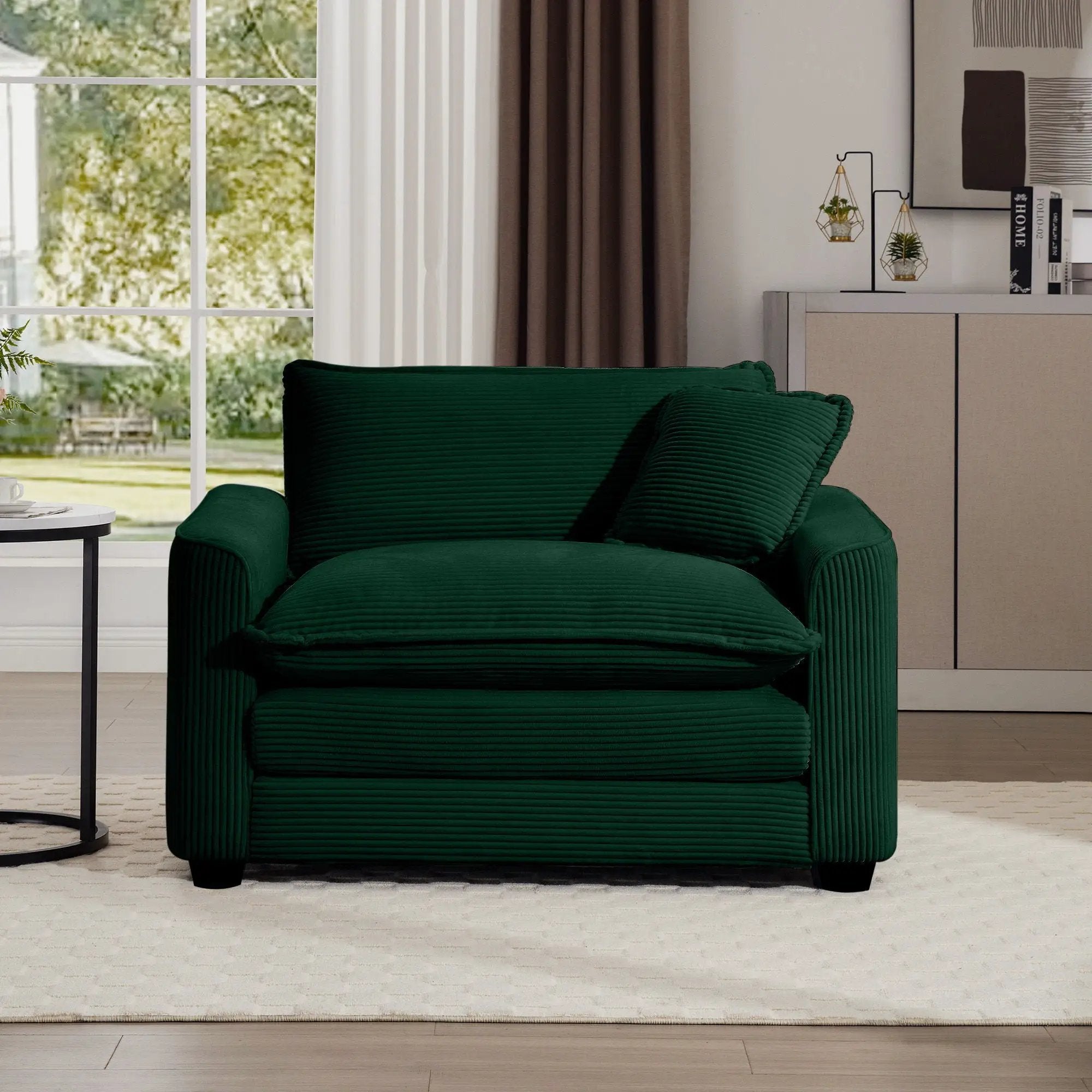 Modern Classic Fabric Single Chair Deep Seat Sofa With Pillow by Unique Piece Furniture