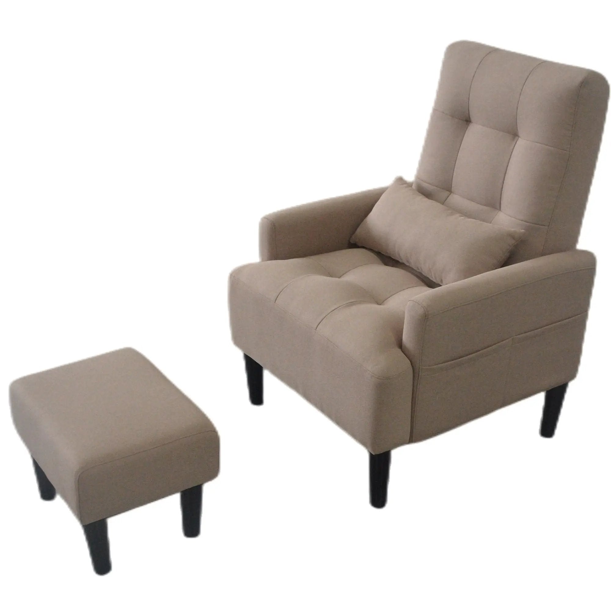 Living Room Sofa Single Chair And Ottoman, Modern Multi-Function Fabric Living Room Sofa Lounge Chair Bed And Stool. Soft Leisure Single Chair Adjustable Into 5 Angles With Sofa Bed by HouseOfZazla