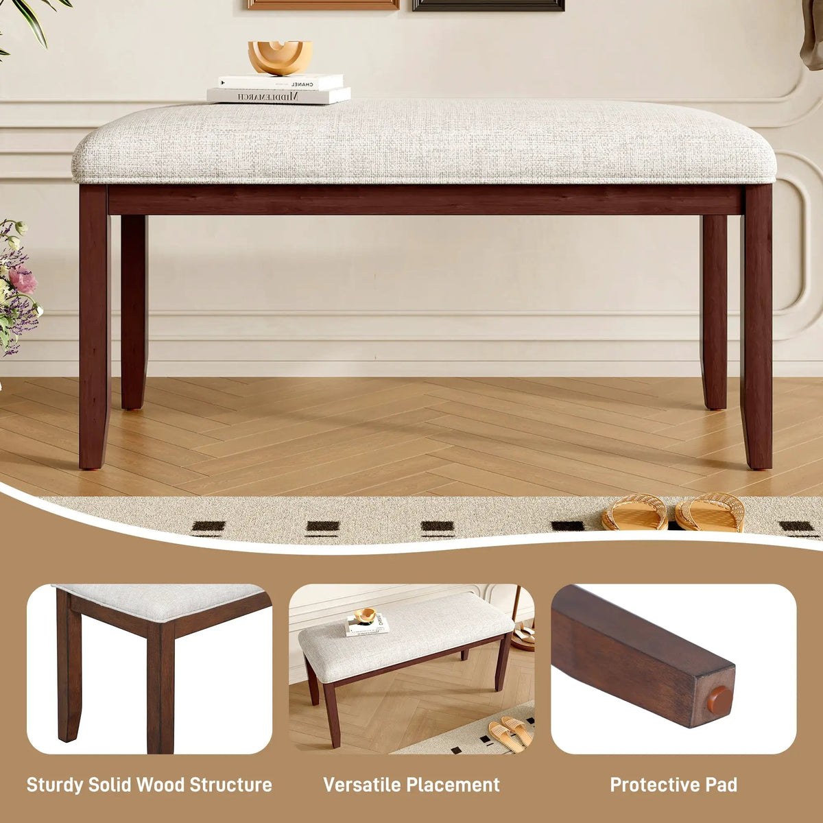 Upholstered Bench for Bedroom and Living Room by HouseOfZazla