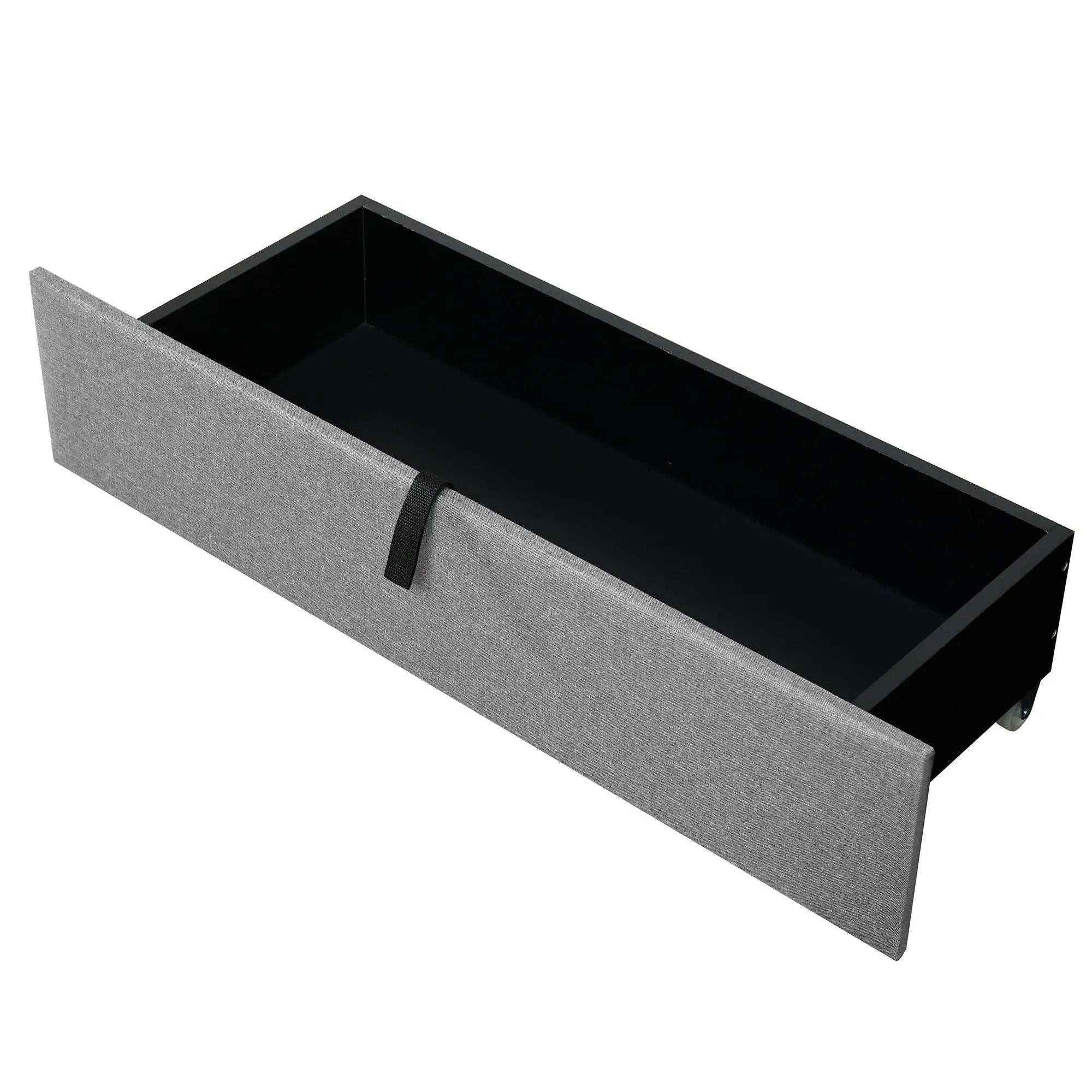 Upholstered Platform Bed With Storage Headboard, Trundle & 2 Drawers And A Set Of Sockets & USB Ports by HouseOfZazla