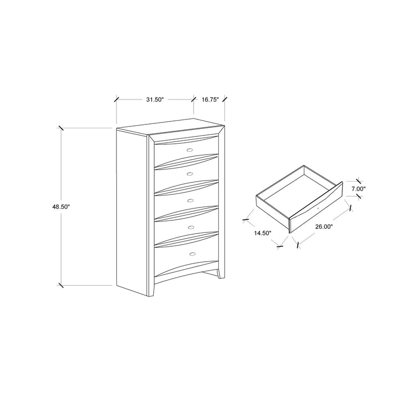 Lucille - 5 Piece Bedroom Set With Storage Drawers And Bookcase Headboard by HouseOfZazla