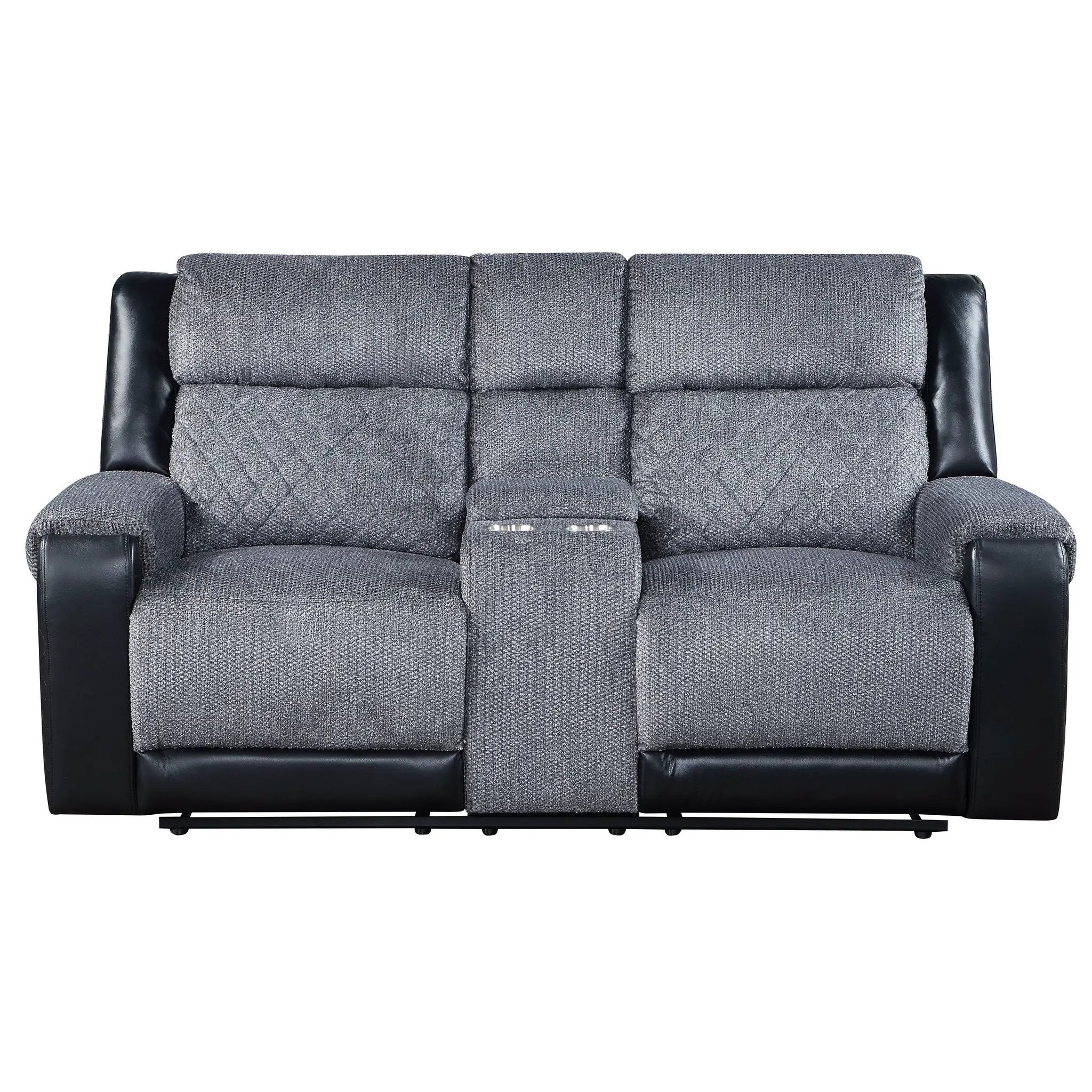 Alicia - Console Reclining Loveseat - Gray Black by Unique Piece Furniture