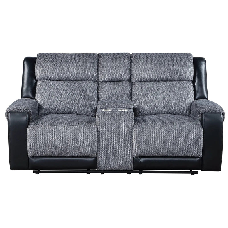 Alicia - Console Reclining Loveseat - Gray Black by Unique Piece Furniture