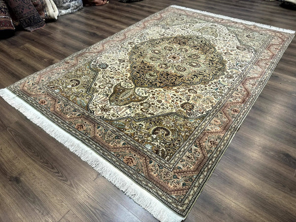 Turkish Sivas Rug 6x9, Floral Medallion, Vintage Handmade Wool Carpet, photo 2 of 12