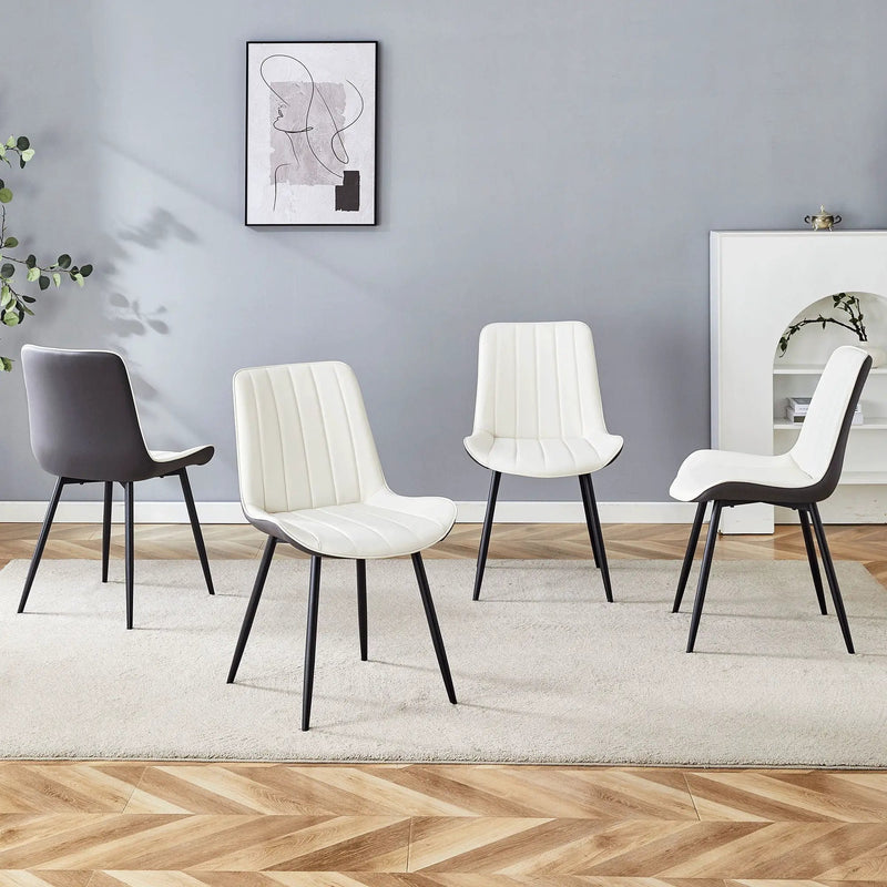Modern Minimalist Dining Chair Set, Extended Seat Cushion by Unique Piece Furniture