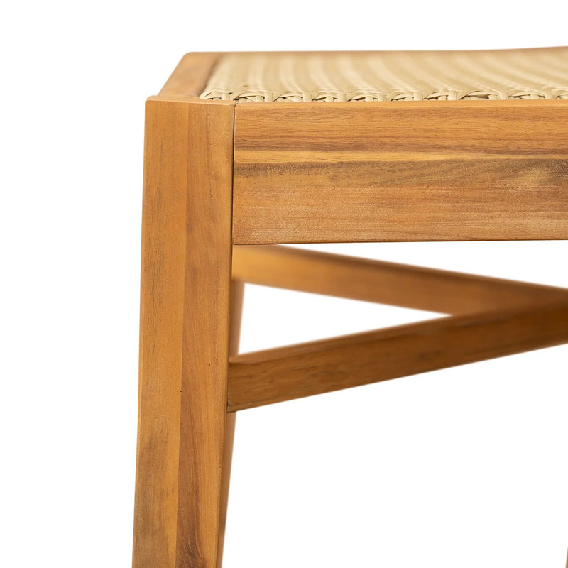 Netro Acacia Wood Dining Chair with Light Brown Wicker by HouseOfZazla