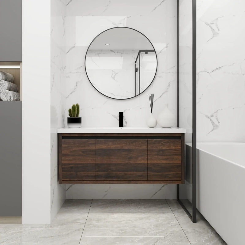 Floating Bathroom Vanity With Resin Sink And Soft Close Doors by Unique Piece Furniture