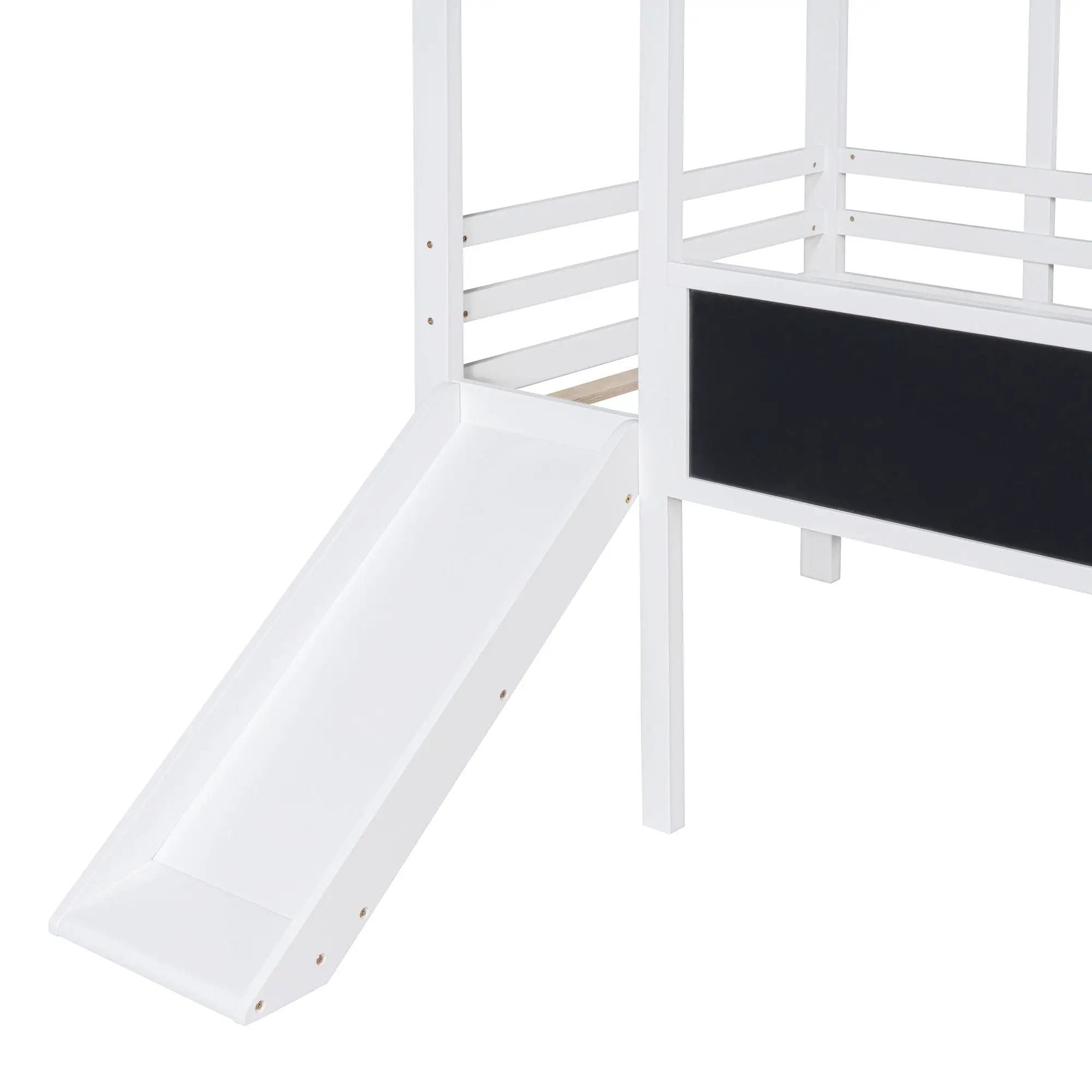 Loft House Bed With Ladder And Slide, With board And Light Strip On The Roof by HouseOfZazla