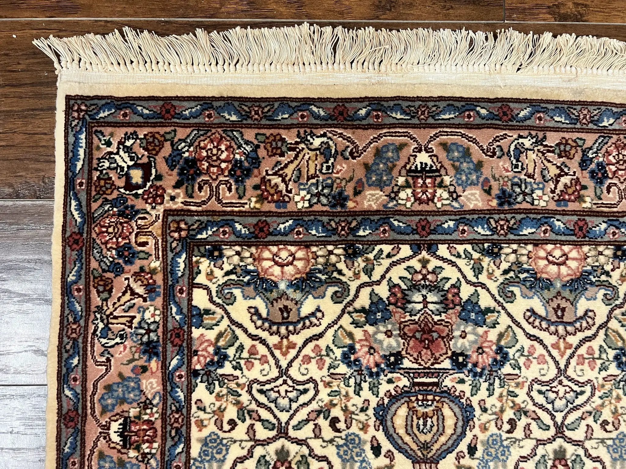 Sino Persian Runner Rug 2.8 x 14, Hand Knotted Vintage Oriental Hallway Rug, 14ft Runner, Cream, Floral, Wool by Jewel Rugs