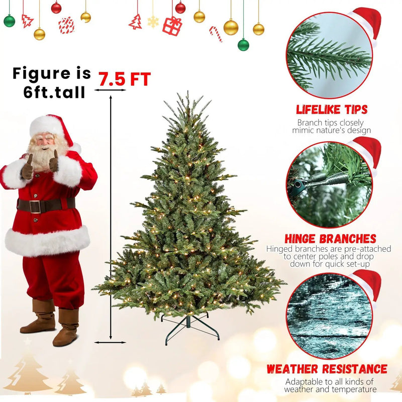 5FT The Full-Bodied Pre-Lit Evergreen Christmas Tree by HouseOfZazla