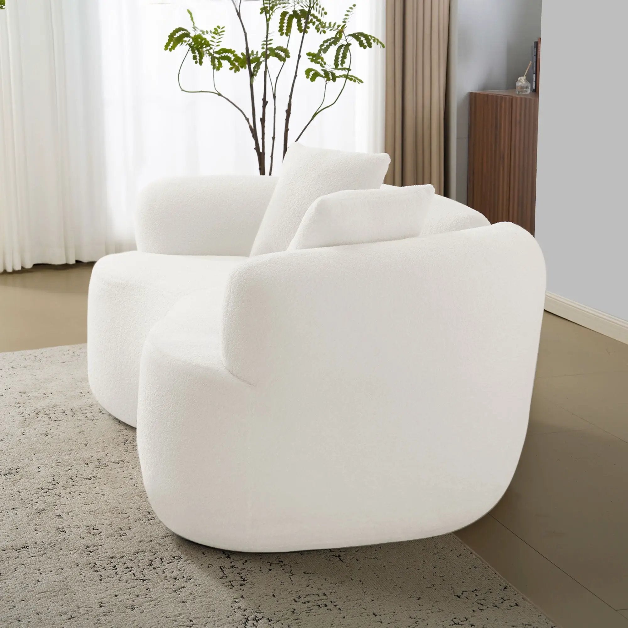 Modern Curved Loveseat by Unique Piece Furniture
