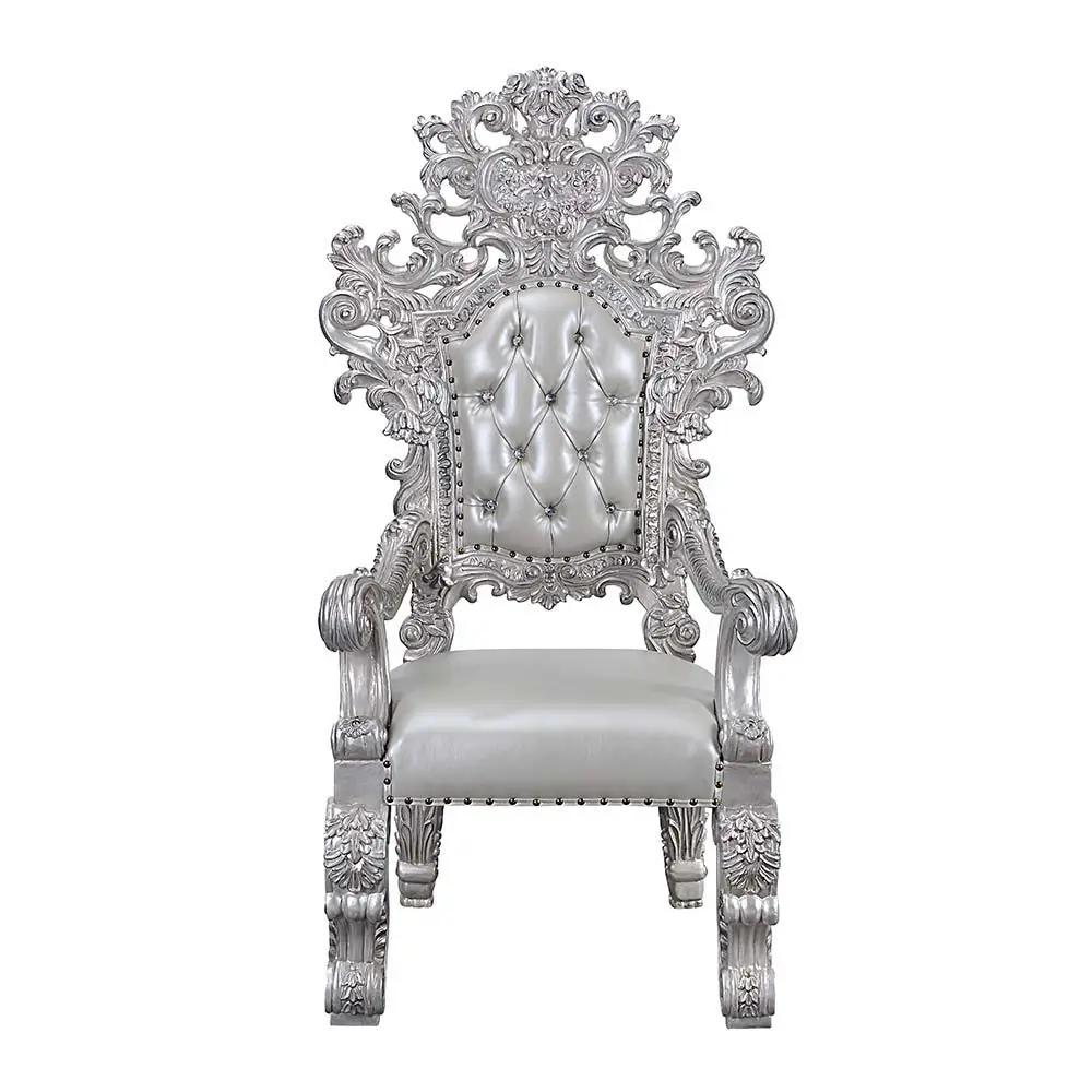 Valkyrie - Arm Chair (Set of 2) - Synthetic Leather & Antique Platinum by Unique Piece Furniture