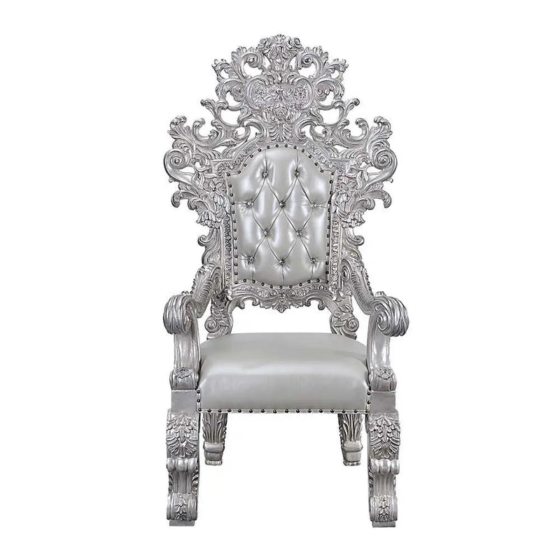 Valkyrie - Arm Chair (Set of 2) - Synthetic Leather & Antique Platinum by Unique Piece Furniture