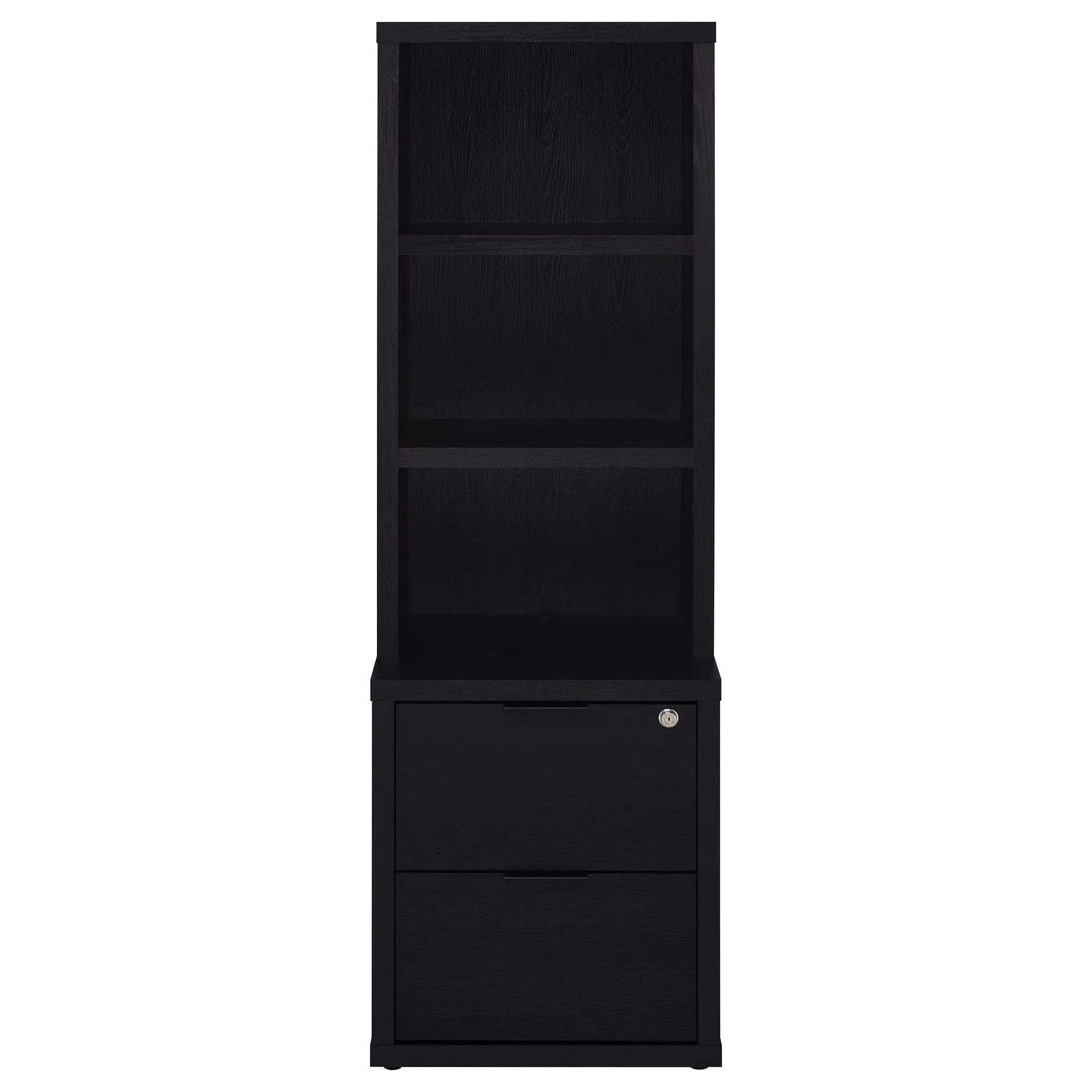 Westpark 3-piece Wall Unit Bookcase Set with USB Black by Unique Piece Furniture