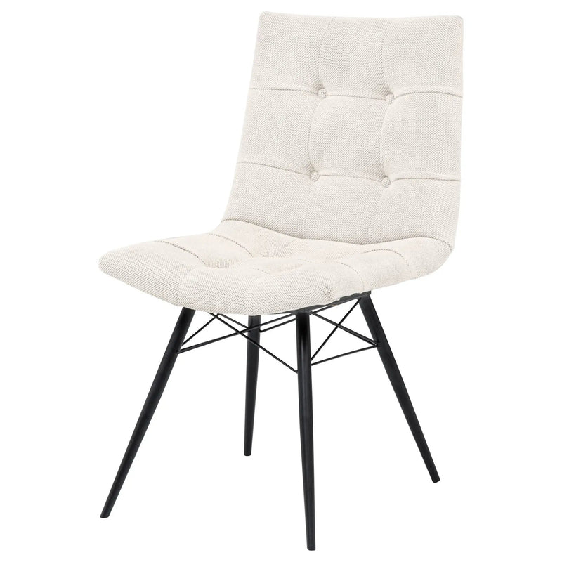 Aiken Fabric Upholstered Dining Side Chair Saddle Stone White (Set of 4) by Unique Piece Furniture