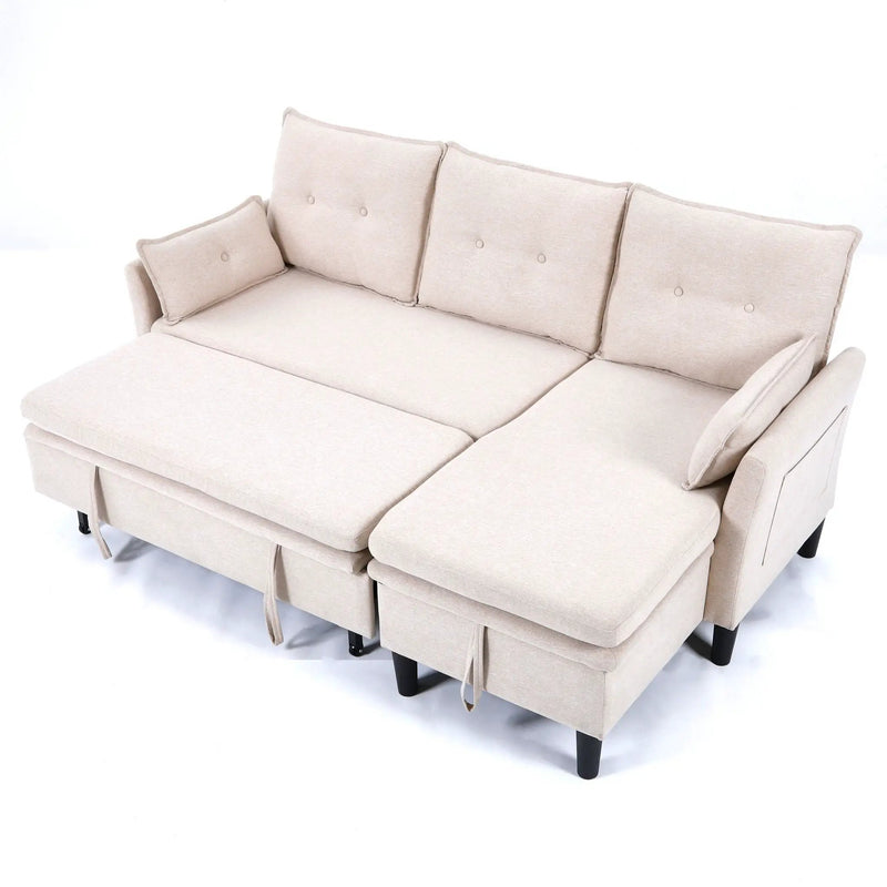 L-Shaped Reversible Chaise Sectional Sofa With Storage by HouseOfZazla