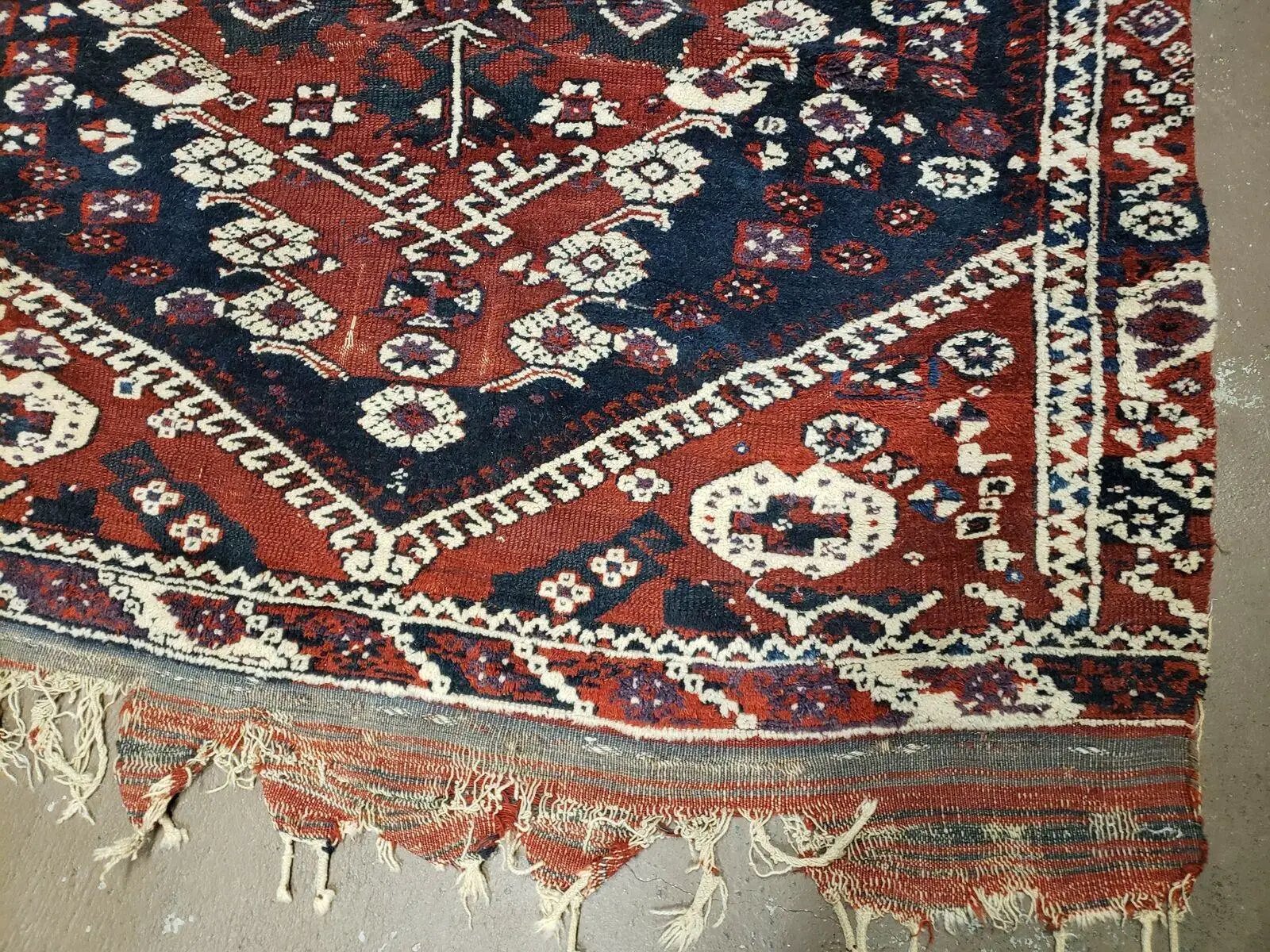 4' X 4' 4" Antique Handmade Turkish Oriental Bergema Wool Veg Dyes Tribal Collectible Rug by Jewel Rugs