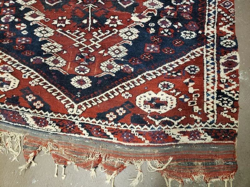 4' X 4' 4" Antique Handmade Turkish Oriental Bergema Wool Veg Dyes Tribal Collectible Rug by Jewel Rugs