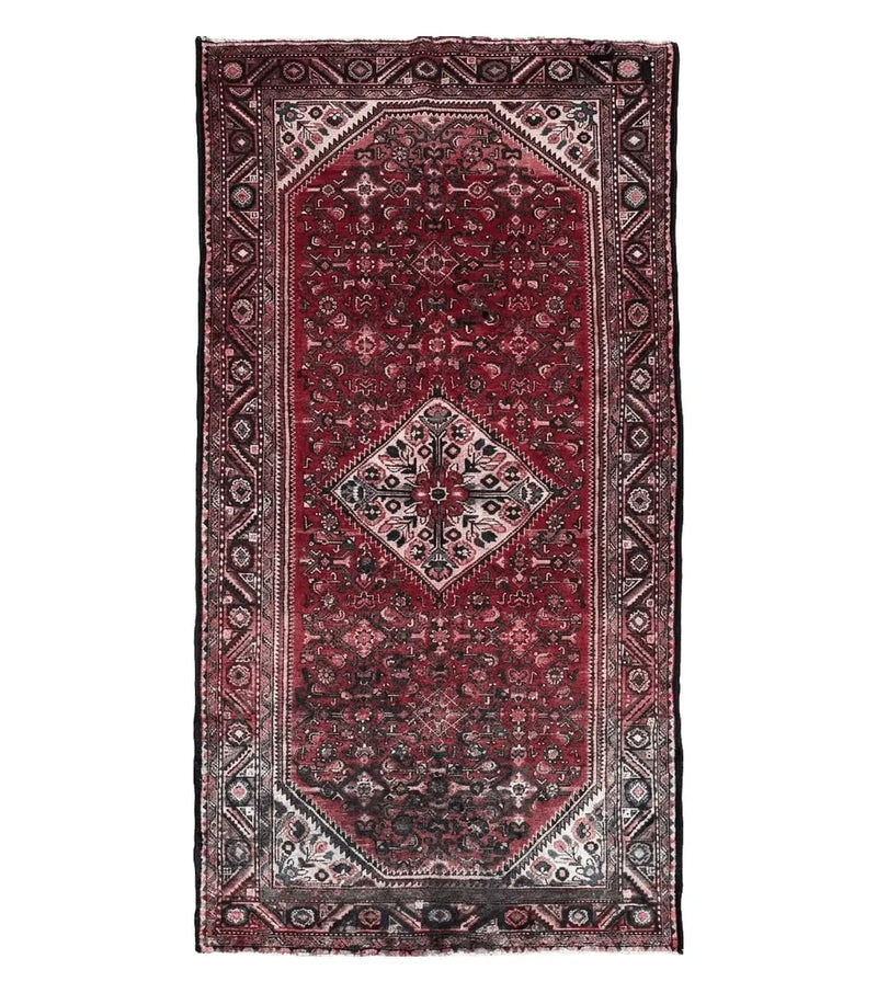 5.5 X 10 Antique Handmade Wool Tribal Gallery Rug All Over Red Runner Corridor by Jewel Rugs