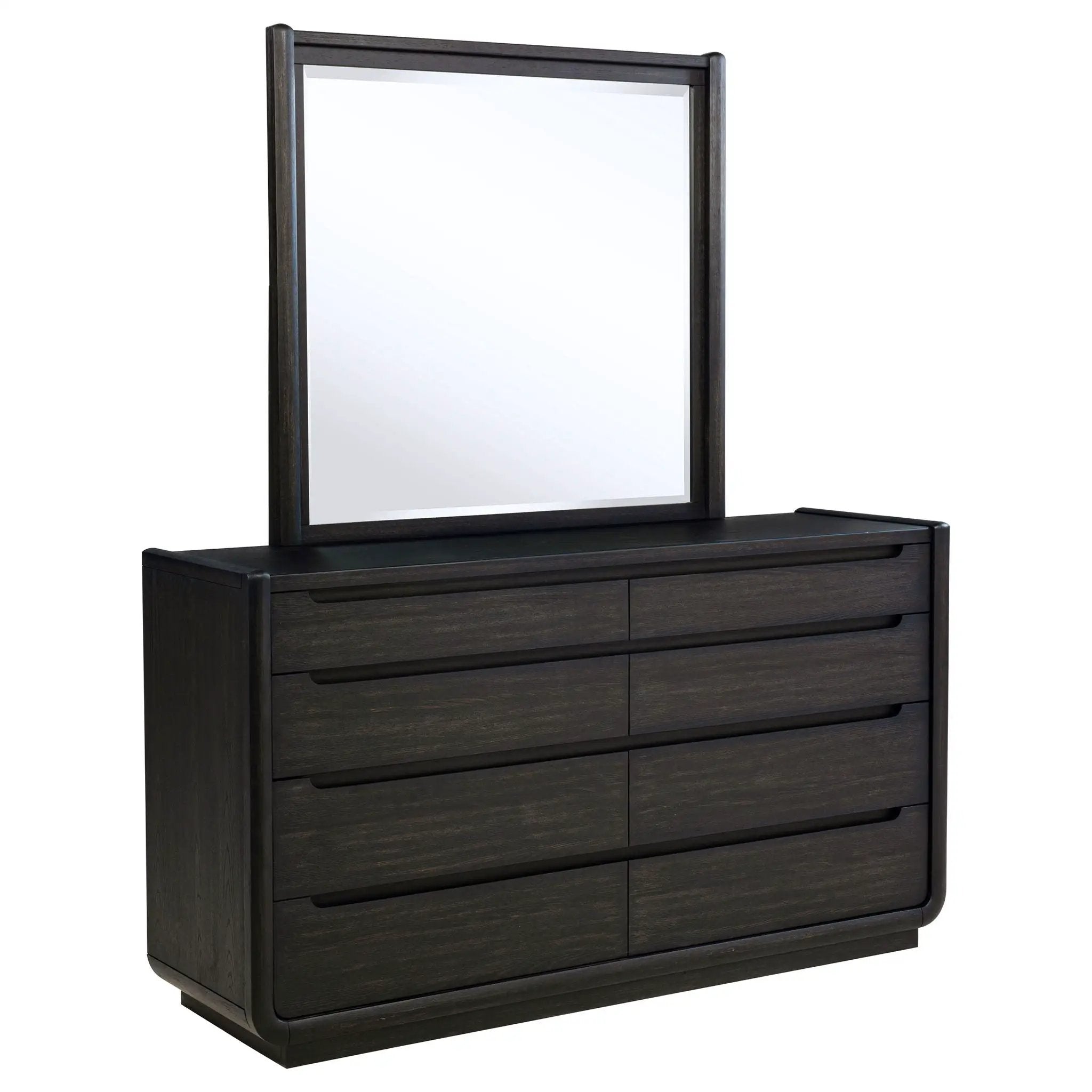 Leandro 8-drawer Bedroom Dresser with Mirror Burnished Black by Unique Piece Furniture