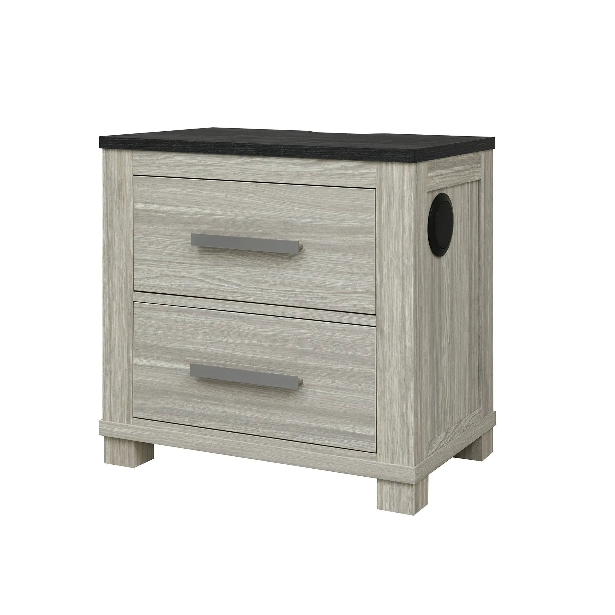 Augusta - Nightstand With Top, 2 Drawers, Block Feet - Beige Brown by HouseOfZazla