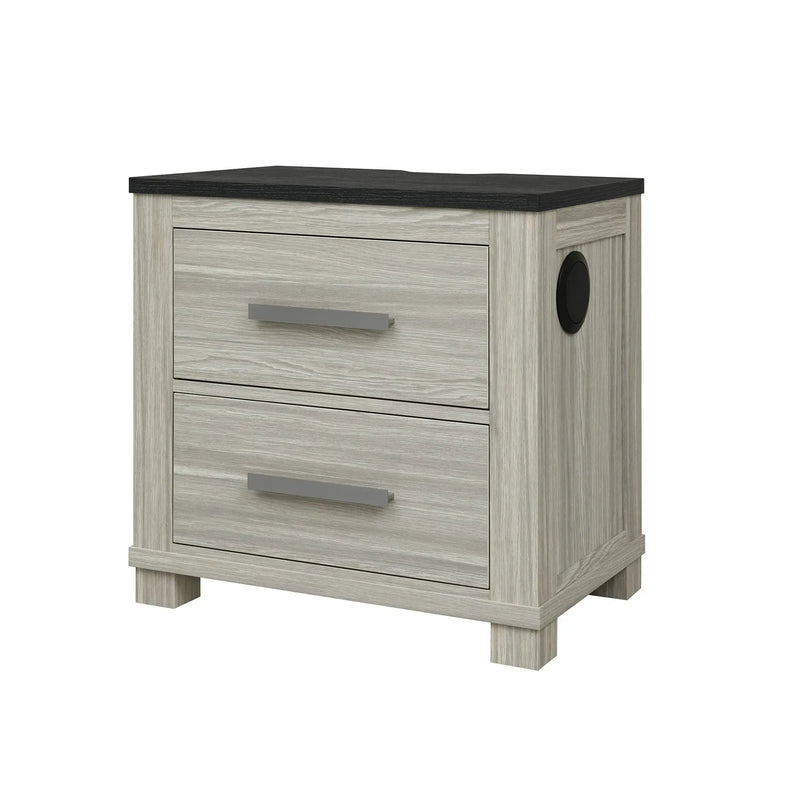 Augusta - Nightstand With Top, 2 Drawers, Block Feet - Beige Brown by HouseOfZazla