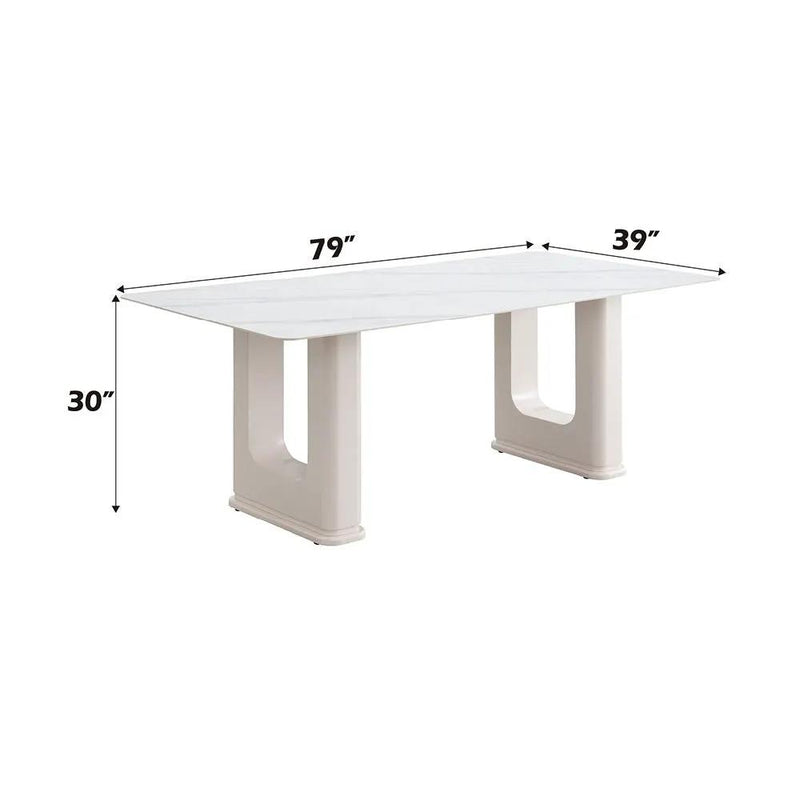 Kalam - Dining Table - Ceramic Top & Beige by Unique Piece Furniture