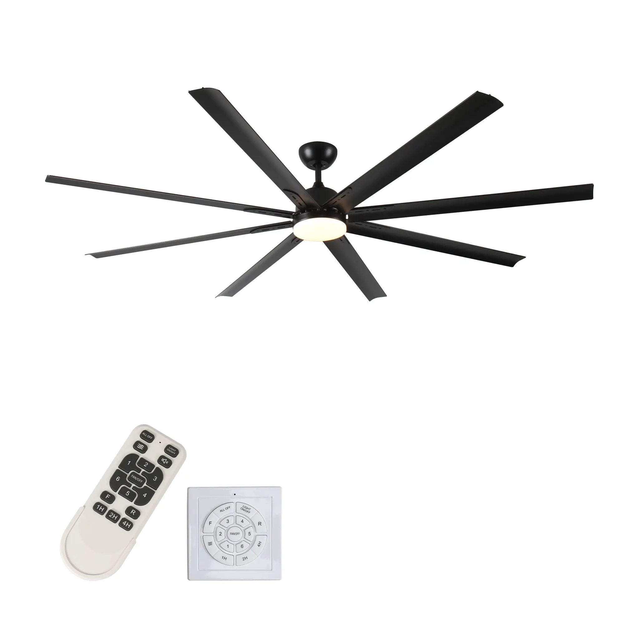 Super Large Black Ceiling Fan With Remote Control - Black by HouseOfZazla