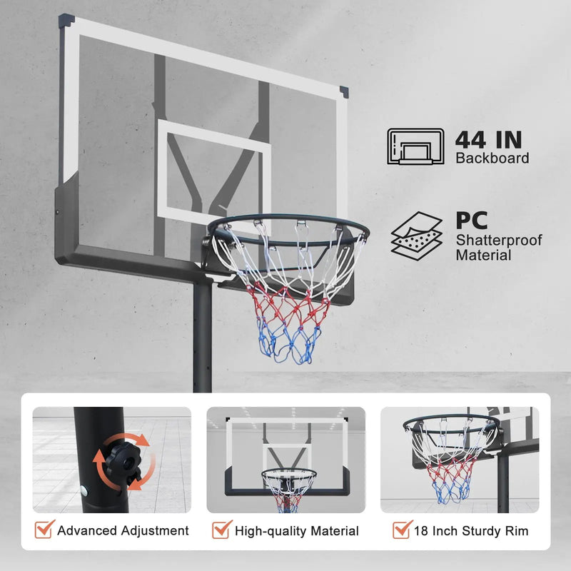 Basketball Hoop with 5.73-10FT Adjustable Height by HouseOfZazla