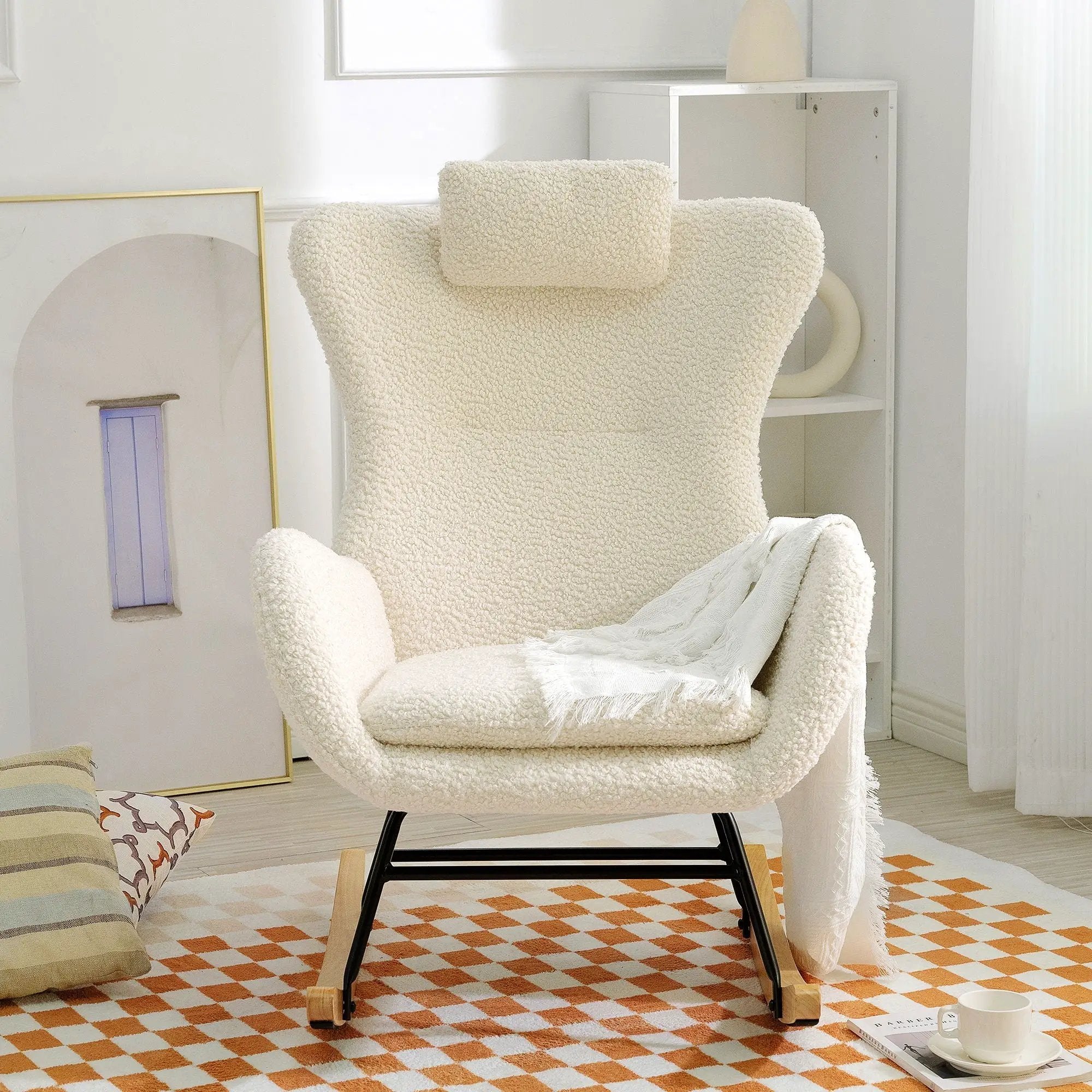 Rocking Chair Nursery Teddy Upholstered Rocker Glider Chair by HouseOfZazla