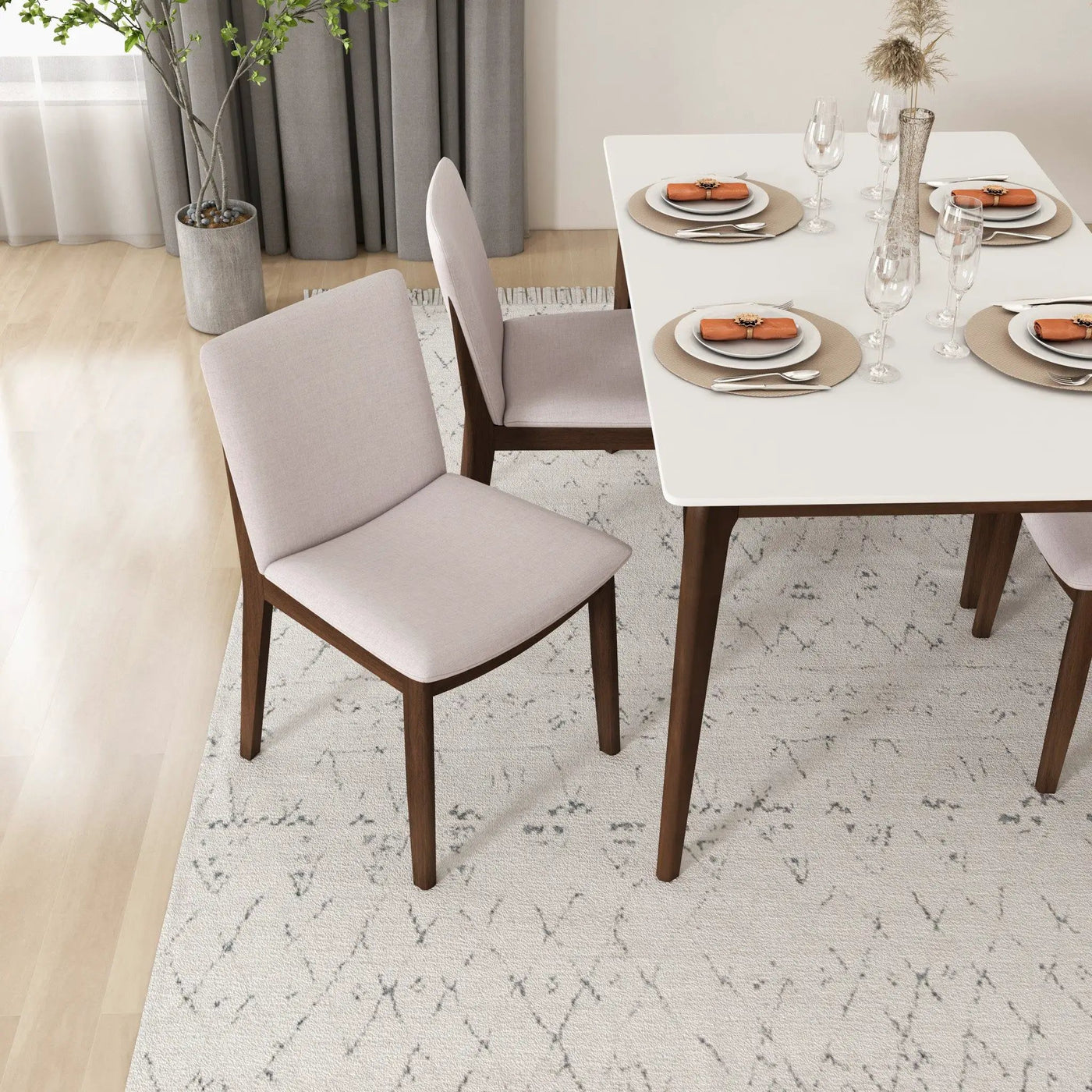 Laura - Mid-Century Modern Solid Wood Dining Chair (Set of 2) by HouseOfZazla