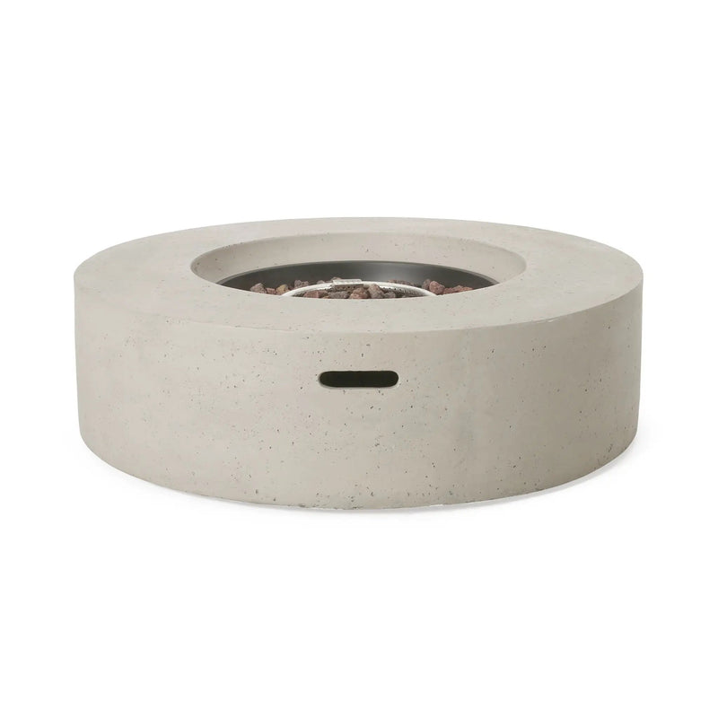 Modern Lightweight Concrete Outdoor Circular Fire Pit 50,000 BTU by HouseOfZazla