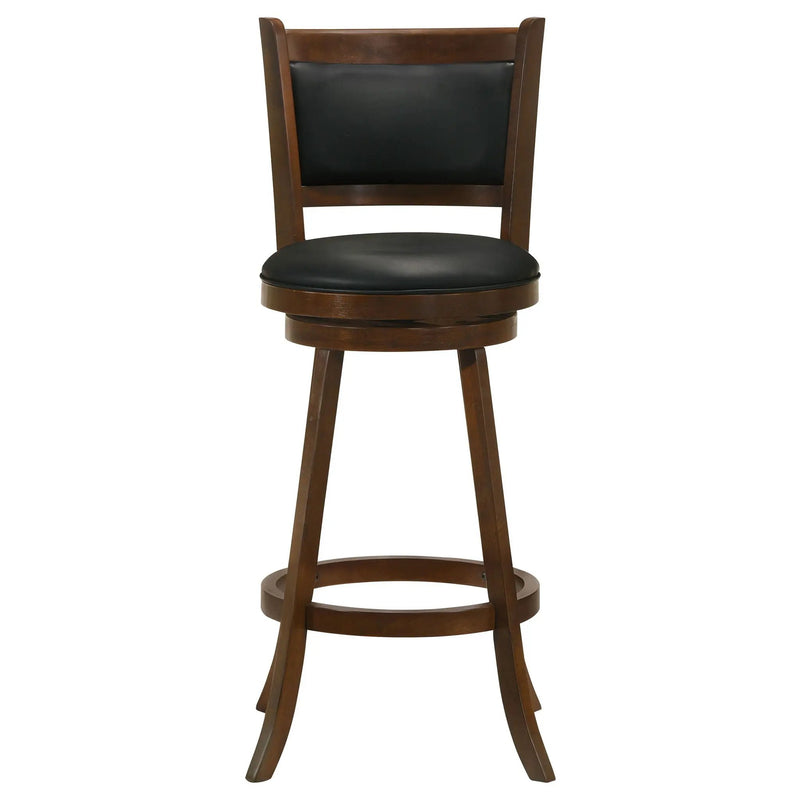 Swivel Stool With Upholstered Seat (Set of 2) - Black / Brown by HouseOfZazla