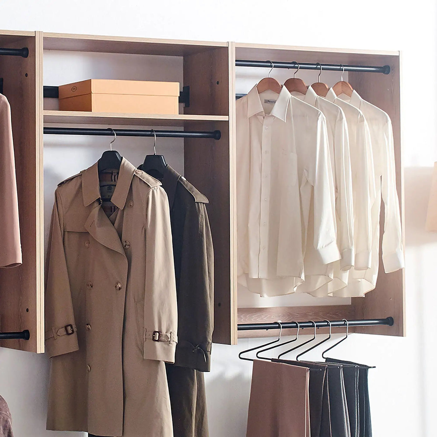 Devi - Wall Mounted Wood Closet System & Modular Design by HouseOfZazla