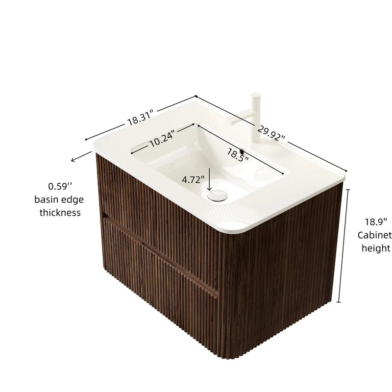 Noor 30" Bathroom Vanity with Sink by HouseOfZazla