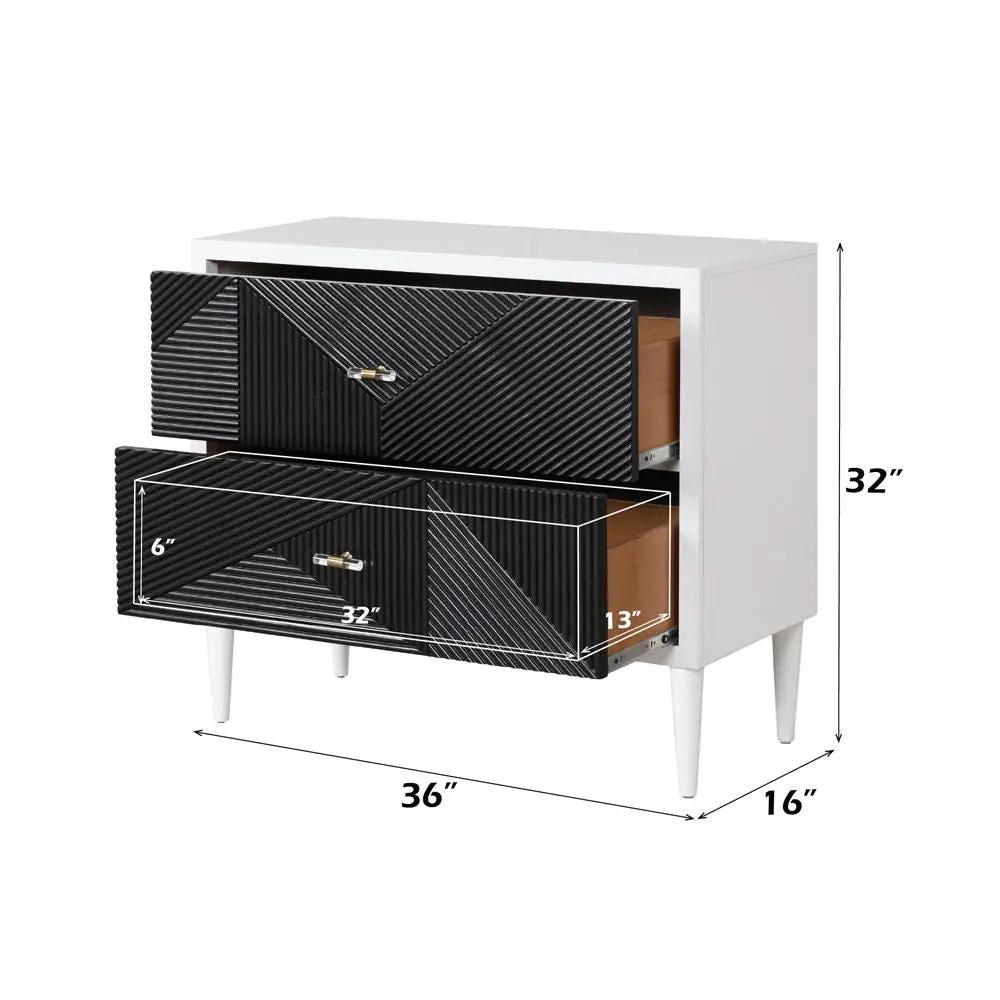 Dubni - Accent Table - White & Black by Unique Piece Furniture