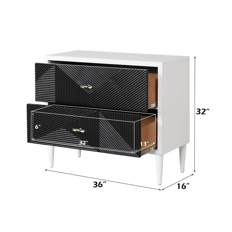 Dubni - Accent Table - White & Black by Unique Piece Furniture