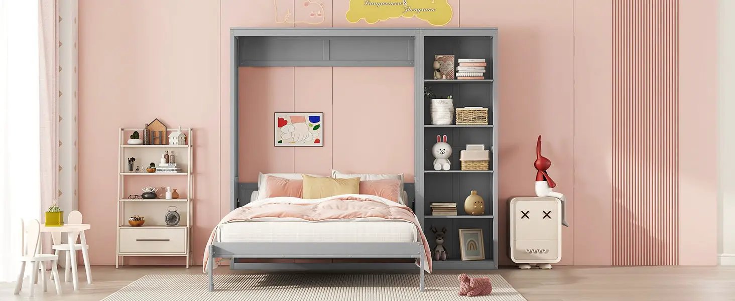 Murphy Wall Bed With Shelves by HouseOfZazla