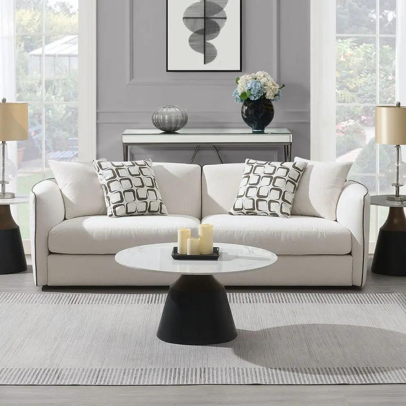 Yolanda - Sofa With 4 Pillows - Beige Chenille by Unique Piece Furniture