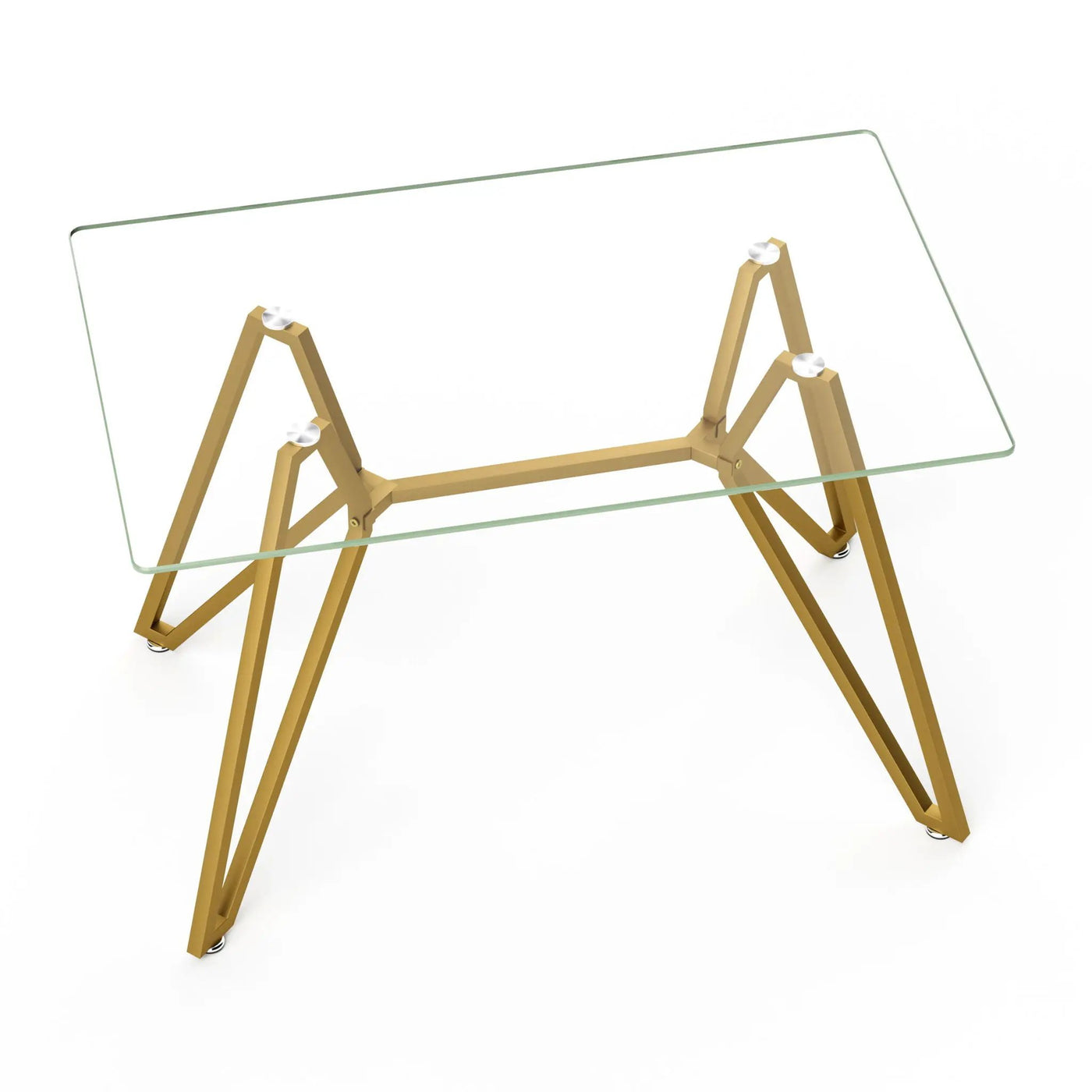Modern Glass Dining Table With Metal Legs by Unique Piece Furniture