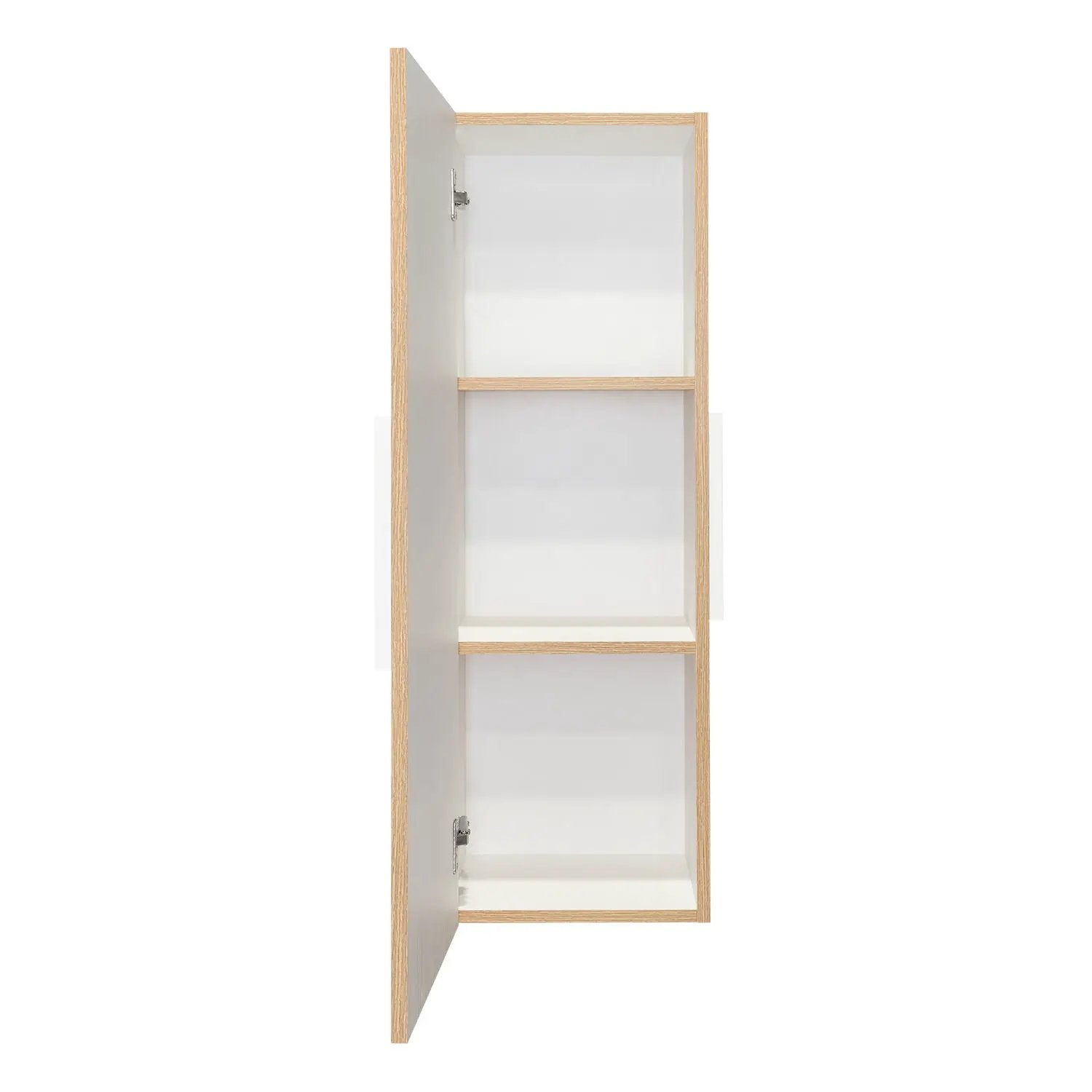 Medicine Single Door Cabinet, Three Shelves - Light Oak / White by Unique Piece Furniture
