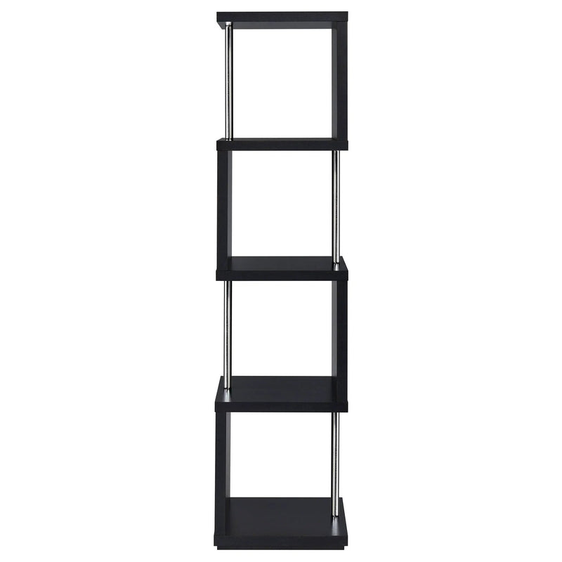 Baxter 67-inch 4-shelf Bookshelf Black and Chrome by Unique Piece Furniture