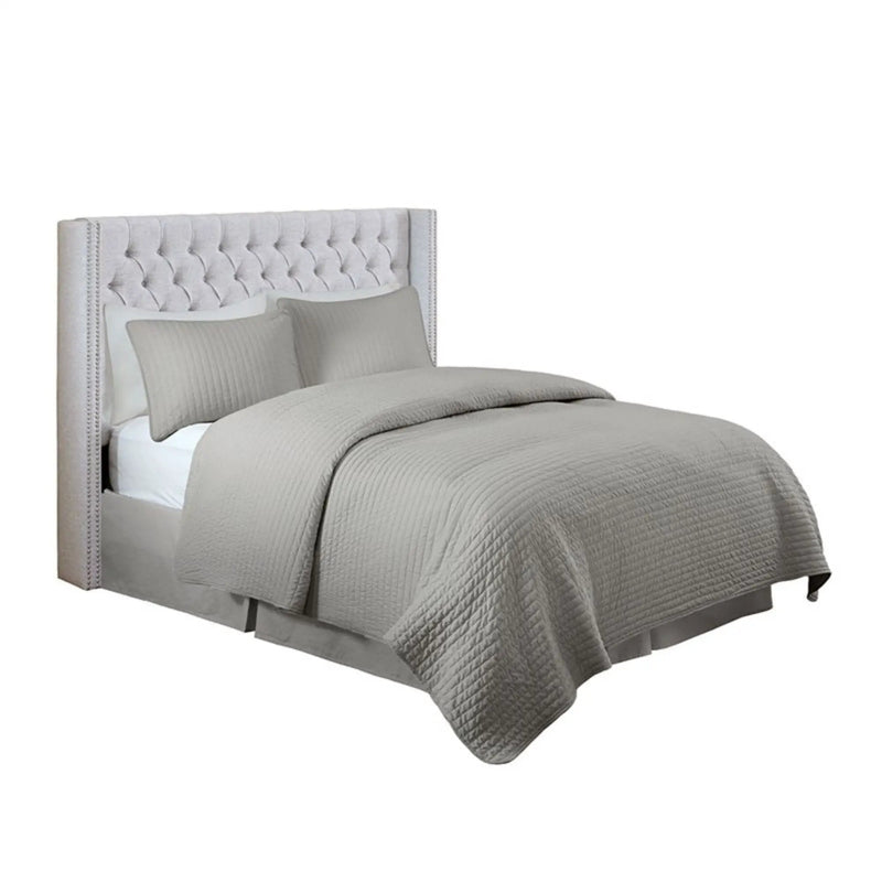 Transitional Upholstery Headboard With Tufted Buttons And Nailhead Trim by HouseOfZazla