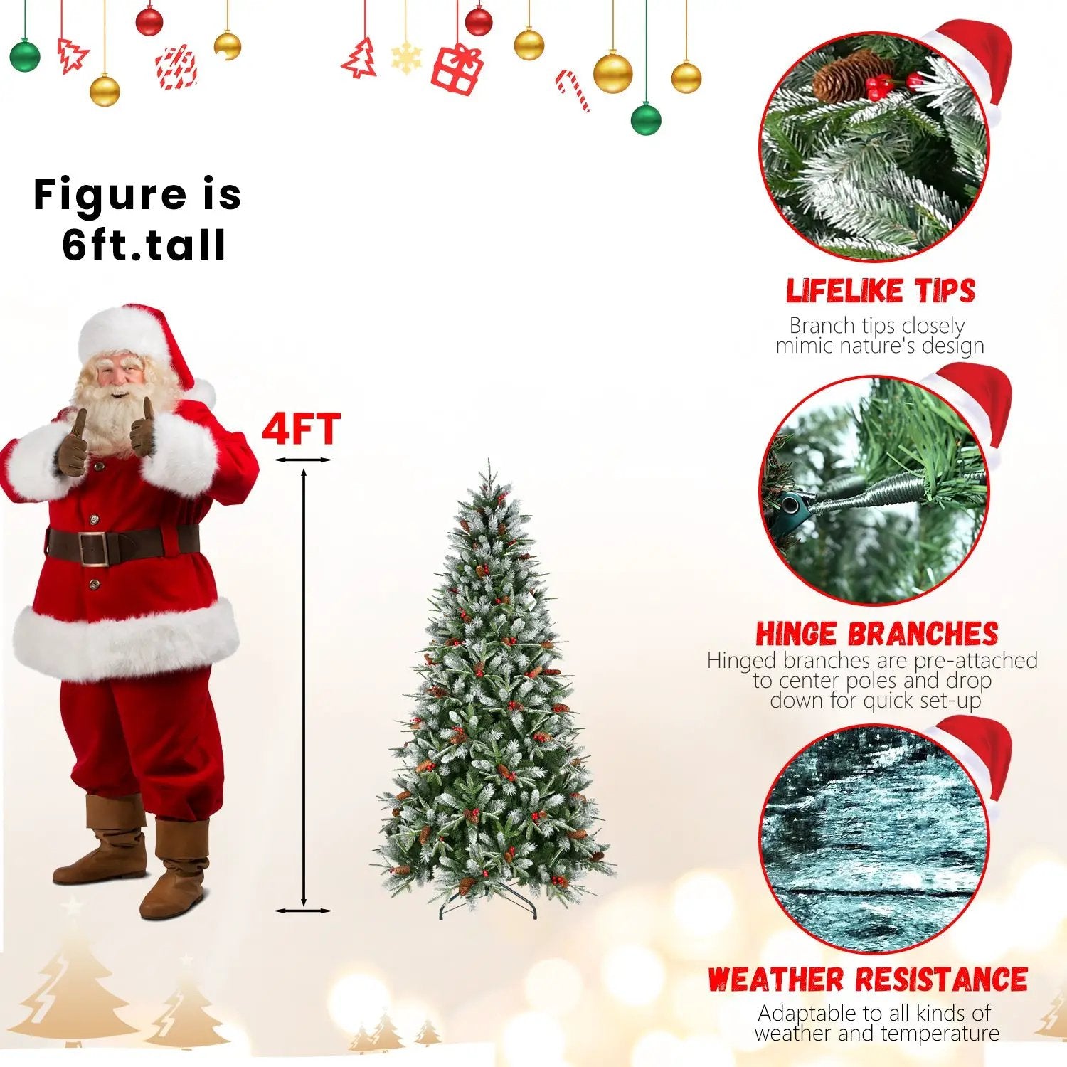 8Ft Christmas Tree with 2850 Tips by HouseOfZazla