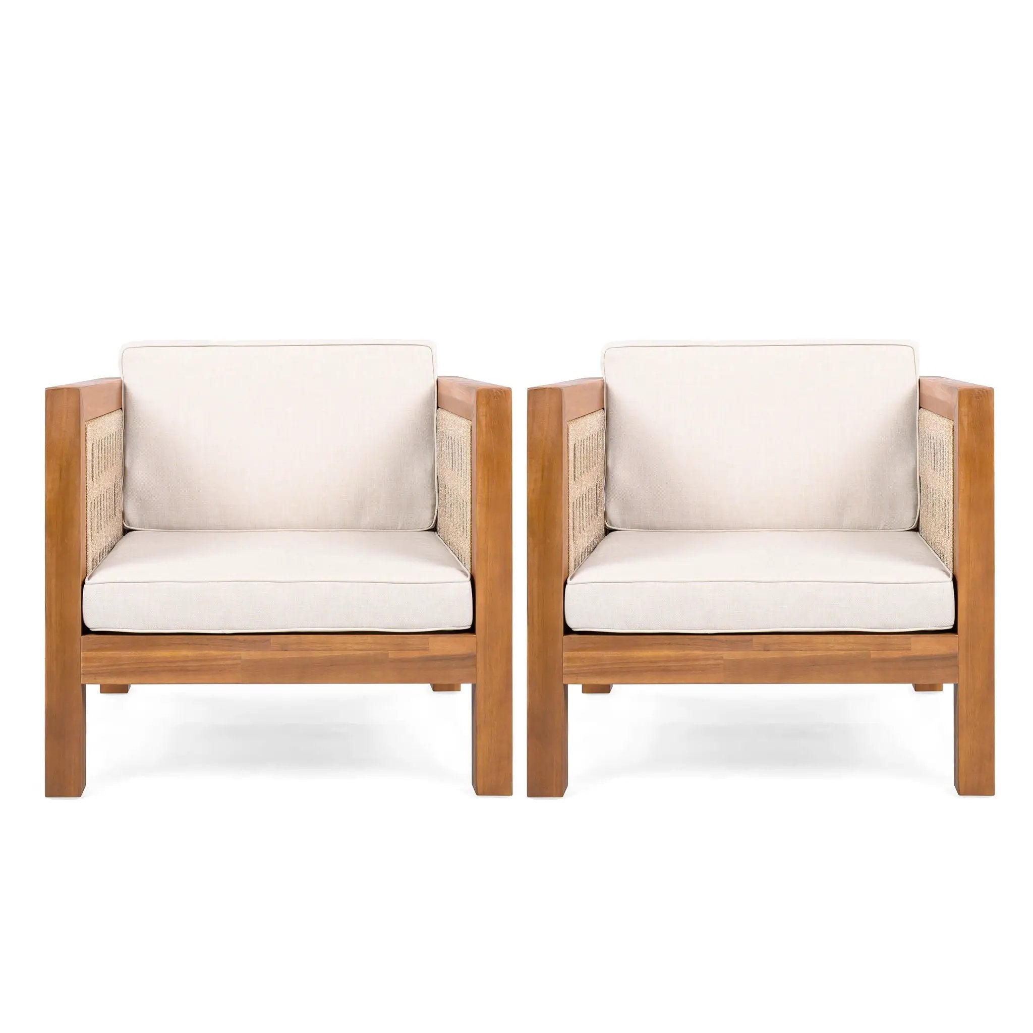 Outdoor Club Chair & Rope Arm And Cushions by HouseOfZazla