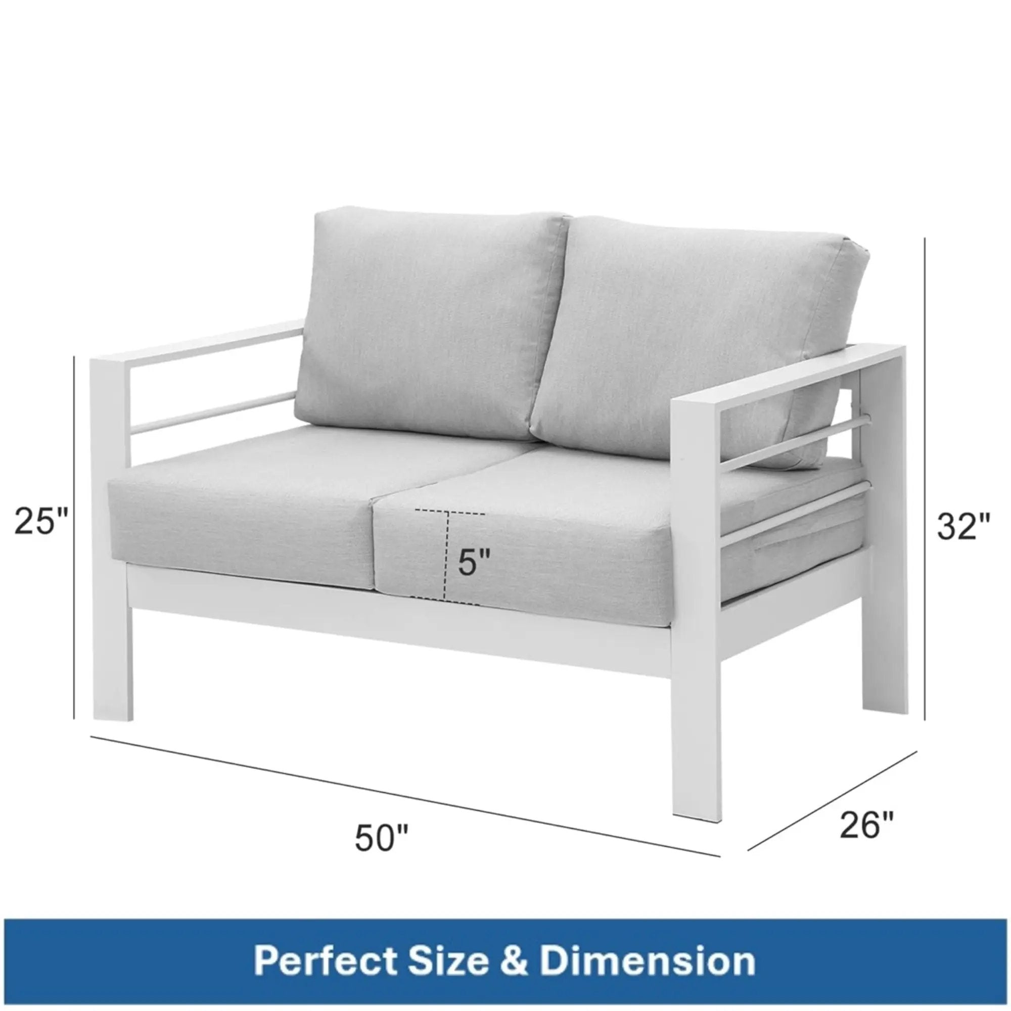 Patio All-Weather Loveseat With Thick Cushions by HouseOfZazla