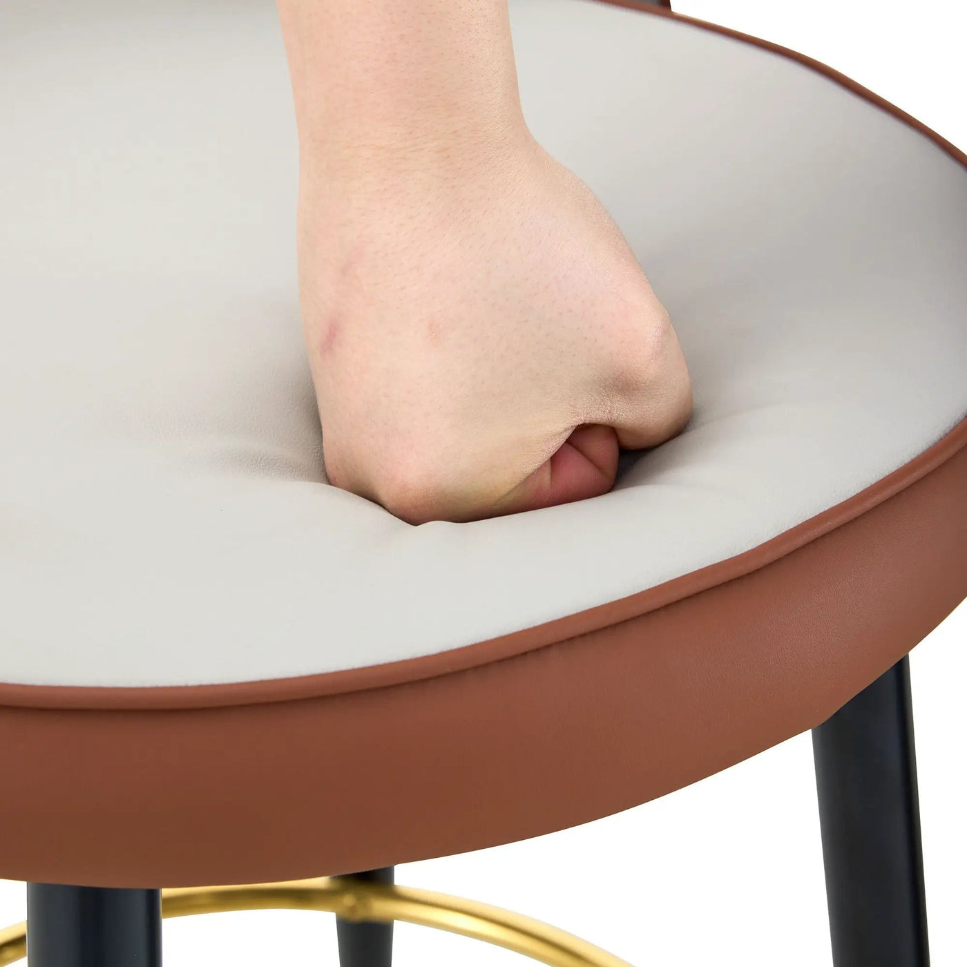 Upholstered Rotatable Bar Chair With Metal Legs For Dining Room by Unique Piece Furniture