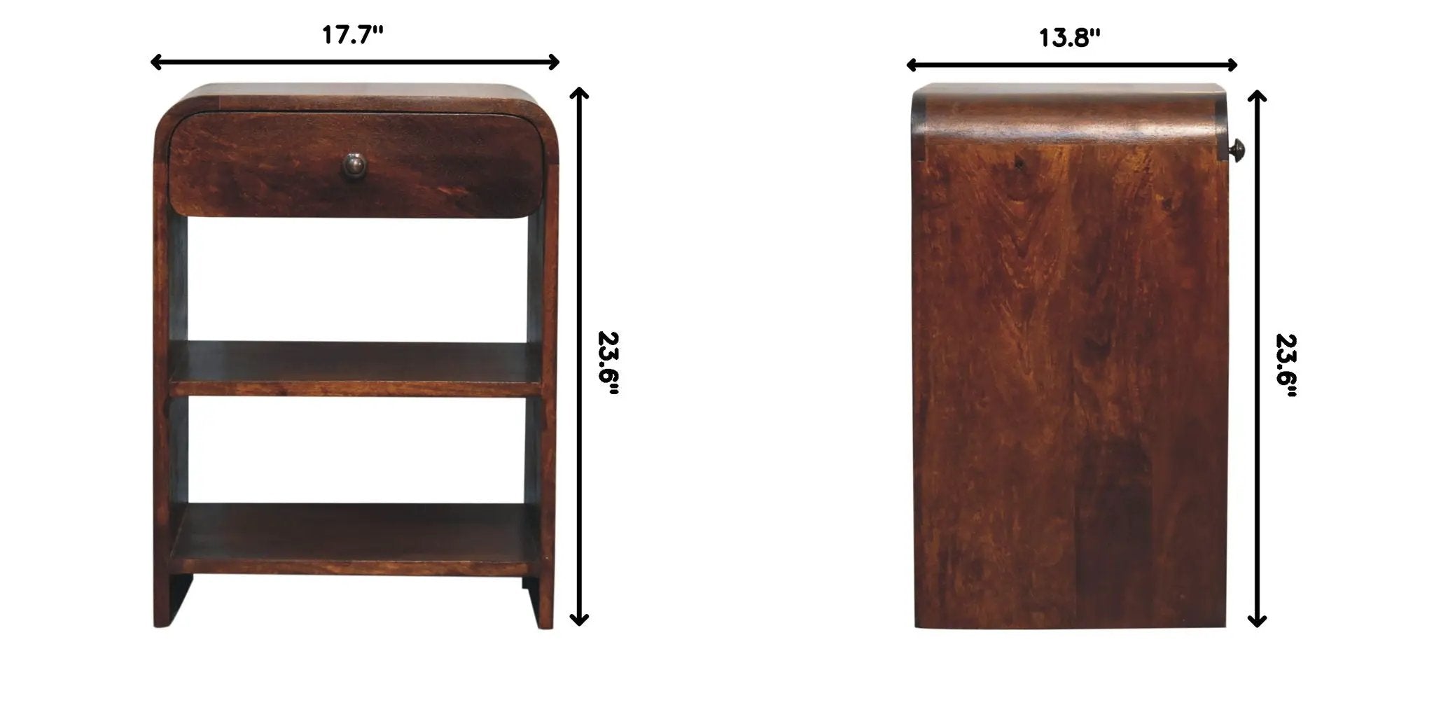 Aspen - Open Bedside Table - Dark Brown by HouseOfZazla